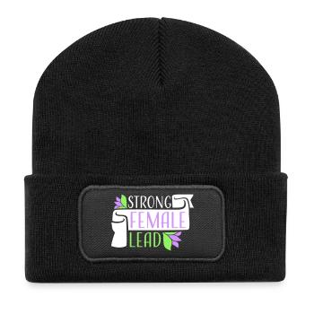 Strong Female Lead Feminismus Empowerment Frauen - Recycelte Patch Beanie - Schwarz - Vorne