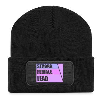 Strong Female Lead Feminismus Empowerment Frauen - Recycelte Patch Beanie - Schwarz - Vorne
