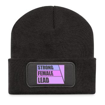 Femmes fortes dirigées par le féminisme Autonomisation des femmes - Beanie recyclé à patch - charbon - Devant