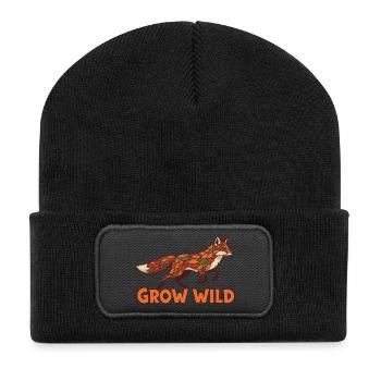 Waldfuchs Patchwork Grow Wild - Recycelte Patch Beanie - Schwarz - Vorne
