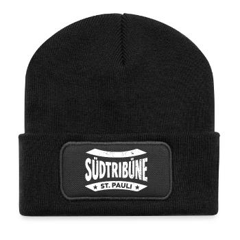 St. Pauli Stadion Fan Hoodie, Socken, Tasse, Cap - Recycelte Patch Beanie - Schwarz - Vorne