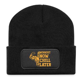 Fitness Motivation Bodybuilder Lift Now Break - Recycled Patch Beanie - black - Front