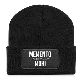 Design gothique Memento Mori - Beanie recyclé à patch - noir - Devant