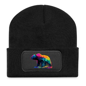 Bear In The Mountains  - Recycled Patch Beanie - black - Front