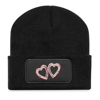 Double heart connection - Recycled Patch Beanie - black - Front