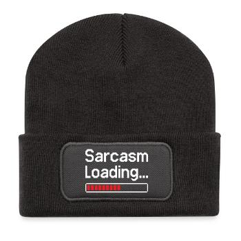Sarcasm Loading Status - Recycled Patch Beanie - dark grey - Front