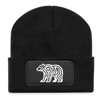 Just a White Bear #1 / JustN-imal - Recycled Patch Beanie - black - Front
