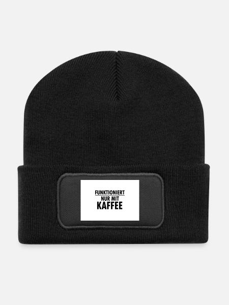 Works only with coffee - Recycled Patch Beanie - black