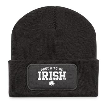 Proud to Be Irish  - Recycled Patch Beanie - dark grey - Front
