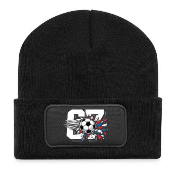 67 Football Six Seven Gen Alpha Viral Trend - Recycled Patch Beanie - black - Front
