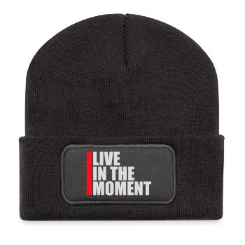 Vivre dans l’instant Pleine conscience de la présence - Beanie recyclé à patch - charbon - Devant