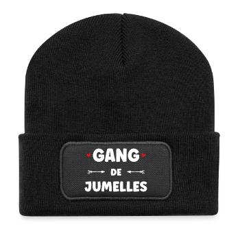 Gang de Jumelles – Tribu de Sœurs - Beanie recyclé à patch - noir - Devant