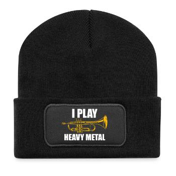 I play heavy metal trumpet player - Recycled Patch Beanie - black - Front