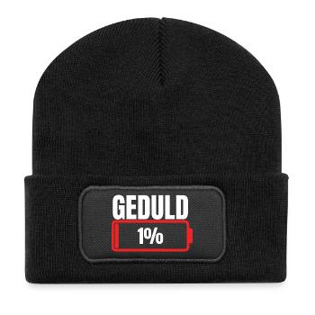 Geduld 1% Lustige Sprüche für Männer Sprüche - Recycelte Patch Beanie - Schwarz - Vorne