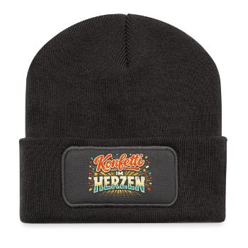 Konfetti im Herzen Kostüm Damen - Recycelte Patch Beanie - Dunkelgrau - Vorne