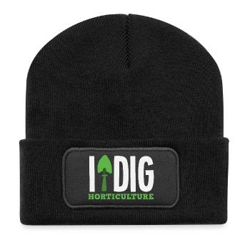 Gartenbau Graben Pflanzenliebhaber Garten Gärtner - Recycelte Patch Beanie - Schwarz - Vorne