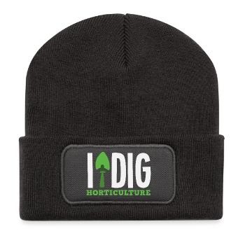 Horticulture Digging Plant Lover Garden Gardener - Recycled Patch Beanie - dark grey - Front