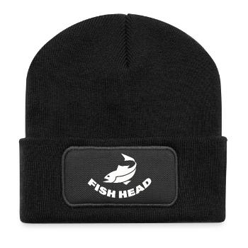 FISH HEAD - Recycelte Patch Beanie - Schwarz - Vorne