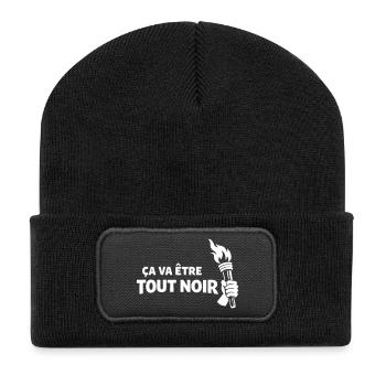 ça va etre tout noir - Beanie recyclé à patch - noir - Devant