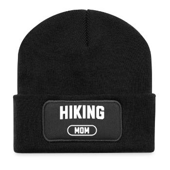 wandernde Mama - Recycelte Patch Beanie - Schwarz - Vorne