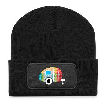 Caravane Caravane Textile Textile Camping Fan - Beanie recyclé à patch - noir - Devant