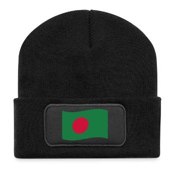 Flagge von Bangladesch - Recycelte Patch Beanie - Schwarz - Vorne