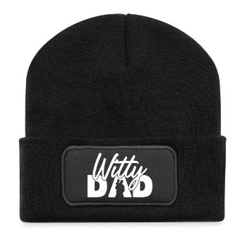 Witty Dad Father and Child Funny Pun Dad - Recycled Patch Beanie - black - Front
