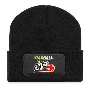 Radball, Cycleball, Hallenradsport - Recycelte Patch Beanie - Schwarz - Vorne