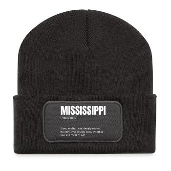 Mississippi Bold Monochrome Logo - Beanie recyclé à patch - charbon - Devant