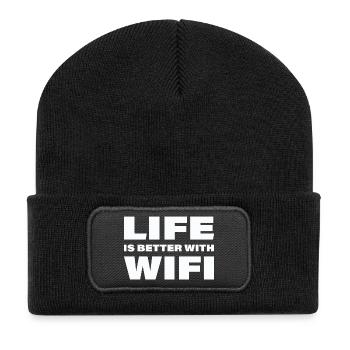 LIFE IS BETTER WITH WIFI - Recycled Patch Beanie - black - Front