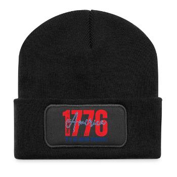 1776 America Freedom Design - Recycled Patch Beanie - black - Front