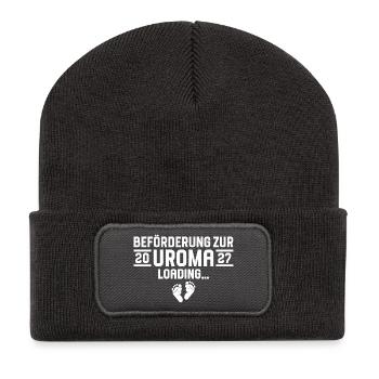 Promotion au poste d’arrière-grand-mère en 2027 - Beanie recyclé à patch - charbon - Devant