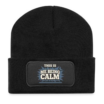 Perimenopause Humor Perimenopause - Recycelte Patch Beanie - Schwarz - Vorne
