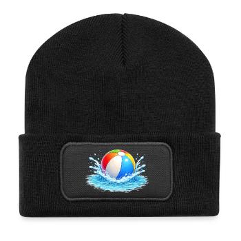 Colorful water polo in the sea - Recycled Patch Beanie - black - Front