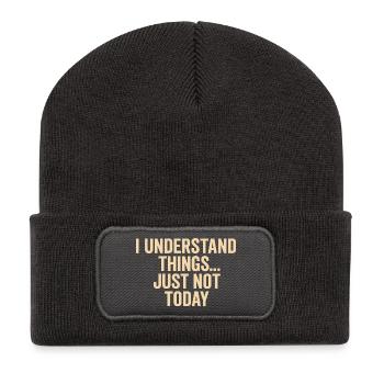 Ne procrastinez pas aujourd’hui, citation - Beanie recyclé à patch - charbon - Devant
