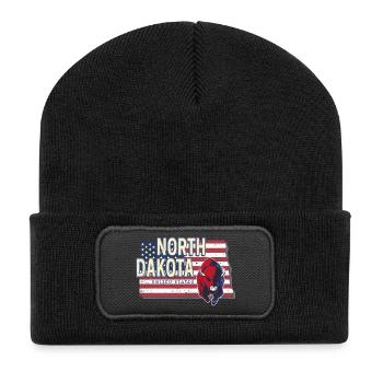 North Dakota United States Vintage USA Design - Recycled Patch Beanie - black - Front