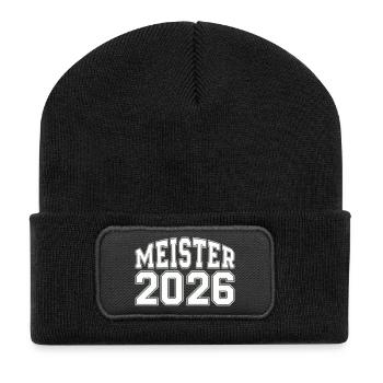 Meister 2026 Logo - Recycelte Patch Beanie - Schwarz - Vorne