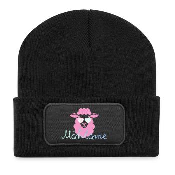 Mählanie - Recycelte Patch Beanie - Schwarz - Vorne