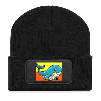 Wal - Recycelte Patch Beanie - Schwarz - Vorne