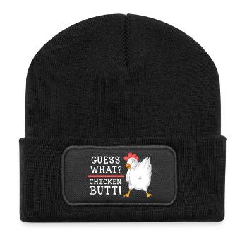 Guess What Chicken Butt Shirt - Recycled Patch Beanie - black - Front