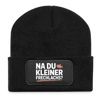 Na Du Kleiner Frechlachs Gamer Lachs Meme Zocker - Recycelte Patch Beanie - Schwarz - Vorne