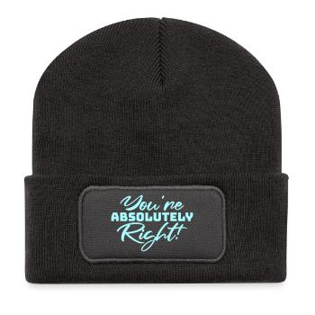 You're Absolutely Right Lustig Sarkastisch KI Logo - Recycelte Patch Beanie - Dunkelgrau - Vorne