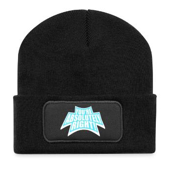 You're Absolutely Right Lustig Sarkastisch KI Logo - Recycelte Patch Beanie - Schwarz - Vorne