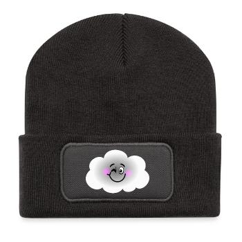 Glückliche Wolke - Recycelte Patch Beanie - Dunkelgrau - Vorne