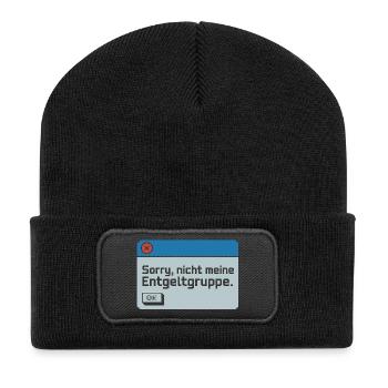 Sorry Nicht Meine Entgeltgruppe Beamte TVöD Büro - Recycelte Patch Beanie - Schwarz - Vorne