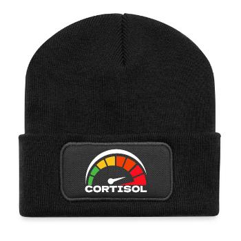Funny Low cortisol Hilarious Stress Free Cortisol - Recycled Patch Beanie - black - Front