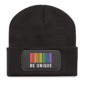 LGBT-Pride-Monat – Sei einzigartig - Recycelte Patch Beanie - Dunkelgrau - Vorne