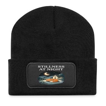 Stillness at Night Fox Animal Cottagecore Farm - Recycled Patch Beanie - black - Front