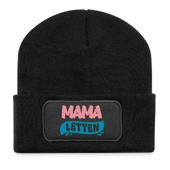 Mama Letten Badeschlappen für Mama - Recycelte Patch Beanie - Schwarz - Vorne