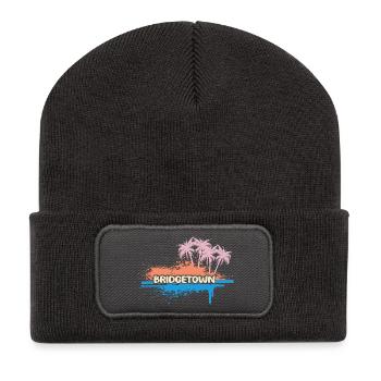 Palmen Bridgetown - Recycelte Patch Beanie - Dunkelgrau - Vorne